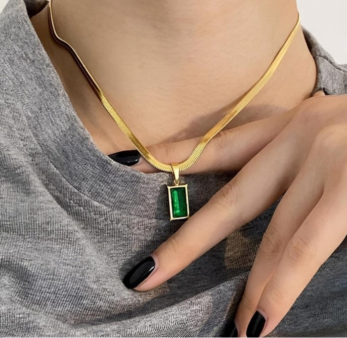 Emerald Pendant Necklace