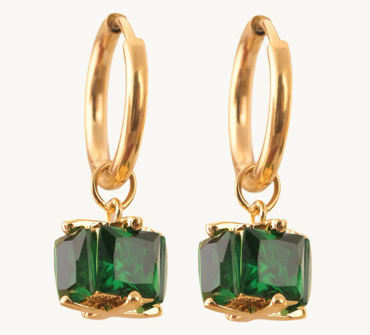 Green Hoop Earring