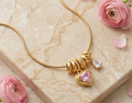 Pink Heart Charms Necklace