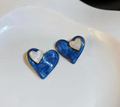 Blue Heart Earrings