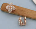 Rose Gold Pearl Earrings