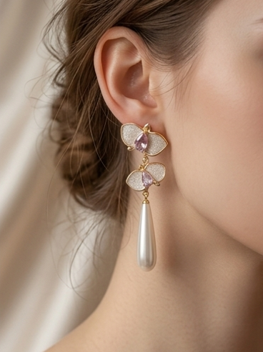 Purple Pearl Earrings