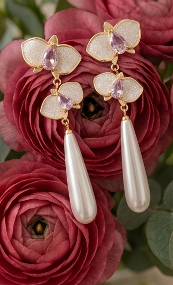 Purple Pearl Earrings