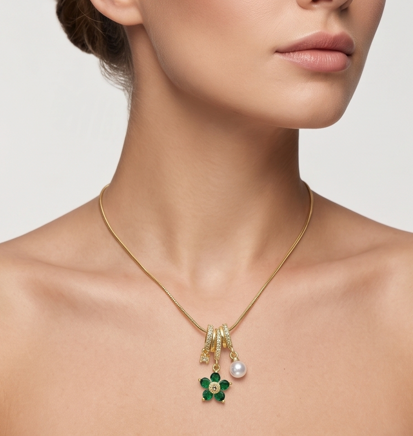 Emerald Charm Necklace