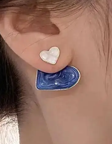 Blue Heart Earrings