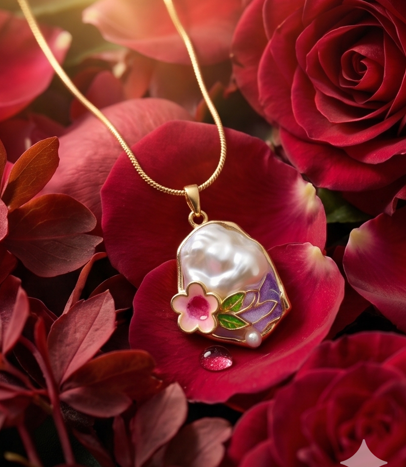 Pink Flower Shine Necklace