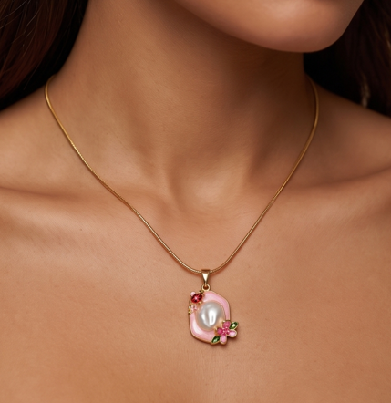 Pink Flower Necklace