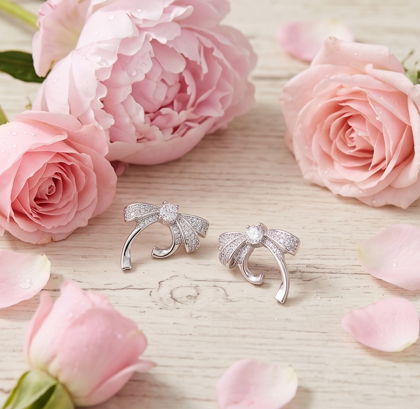 Bow Silver Earrings