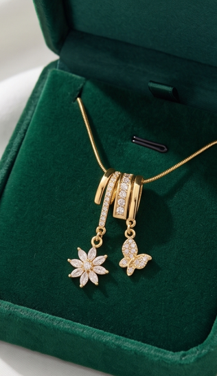 Flowers Charm Necklace