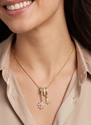 Flowers Charm Necklace