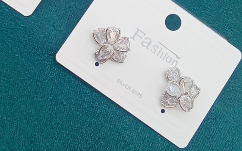 Silver Cluster Earrings
