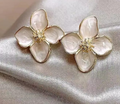 White Floral Earrings