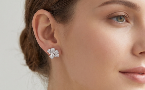 Silver Cluster Earrings