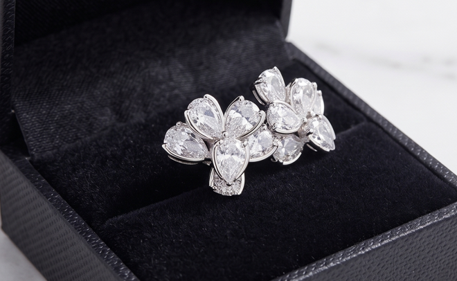 Silver Cluster Earrings