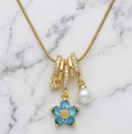 Blue Flower Charms Necklace