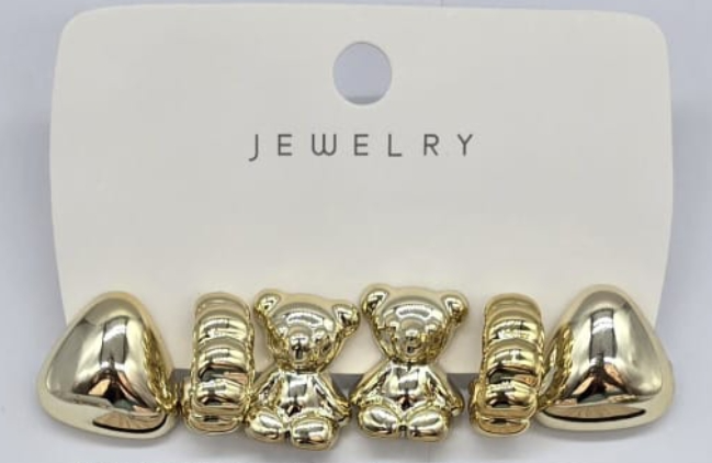 Set of 3 Earrings Teddy