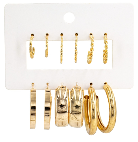 Golden Ring Set Of Combo Earrings