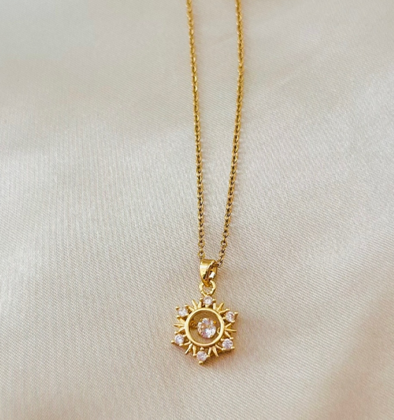 Golden Flake Diamond Necklace