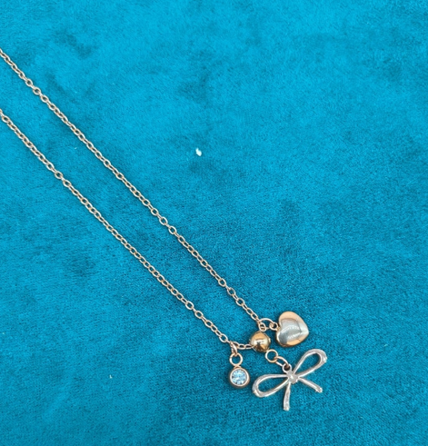 Heart Charms Silver Necklace