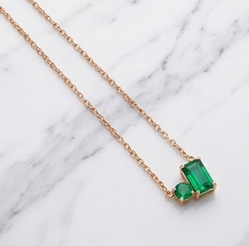 Emerald Charm Necklace
