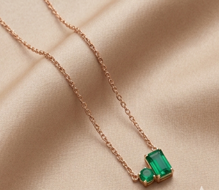 Emerald Charm Necklace