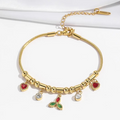 Red Leaf Charms Bracelet