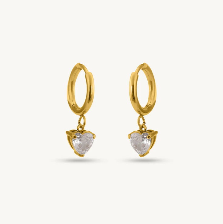 Diamond Heart Earrings