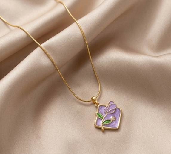 Purple Flower Necklace