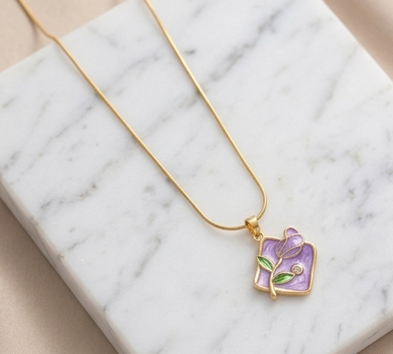 Purple Flower Necklace