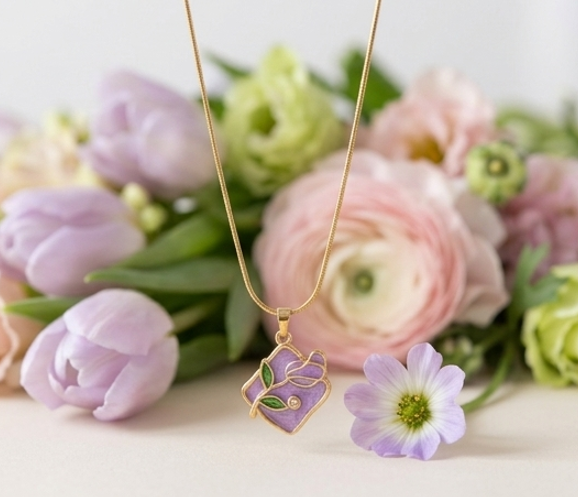 Purple Flower Necklace
