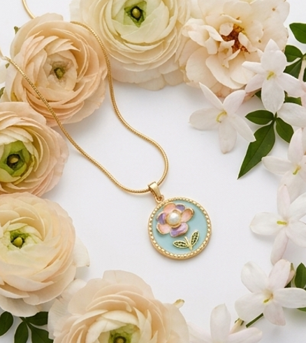 Blue Flower Necklace
