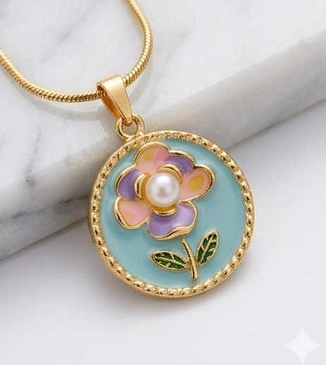 Blue Flower Necklace