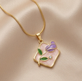 Delicate Purple Flower Necklace
