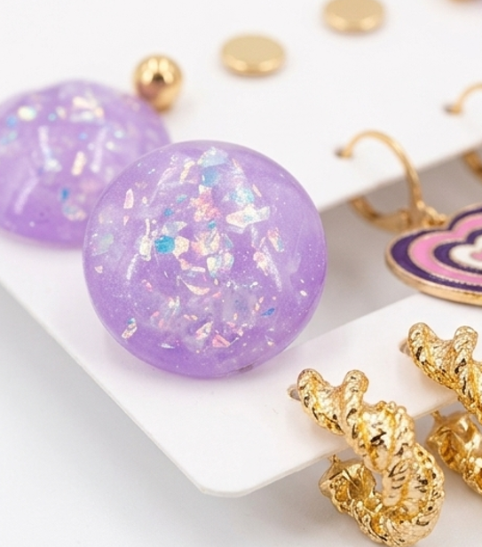 Set of Earrings Purple
